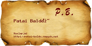 Patai Baldó névjegykártya